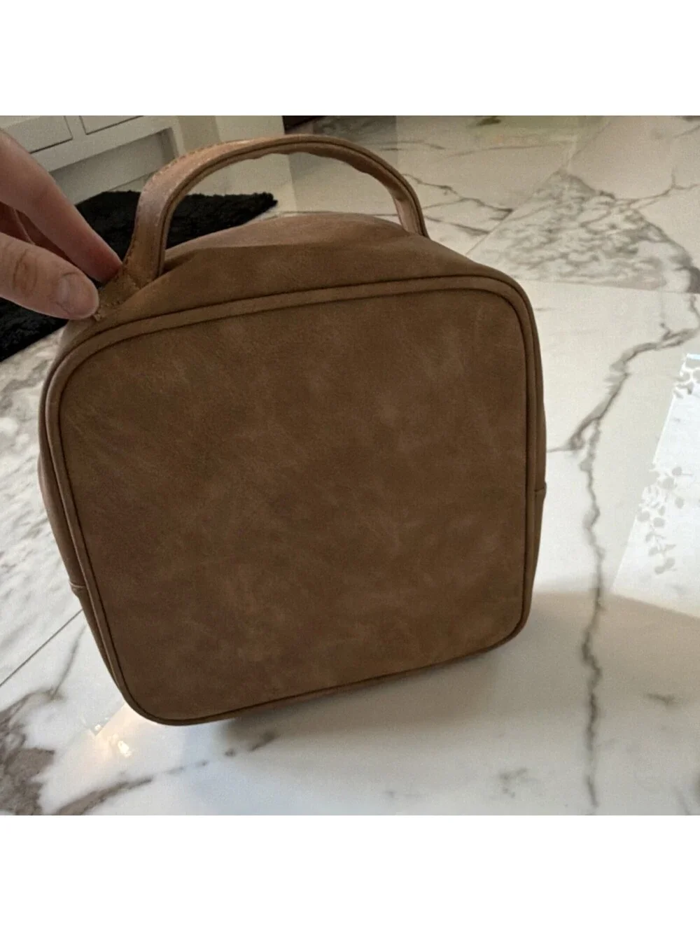 Petunia Pickle Bottom Brown Faux Leather Insulated Lunch Bag